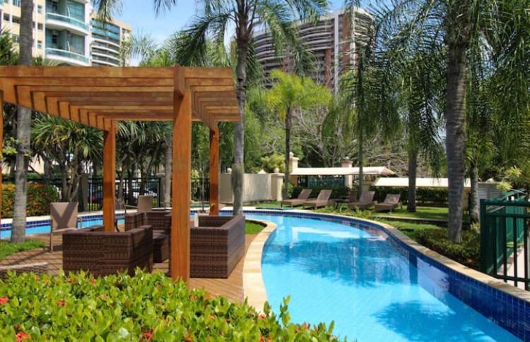 Flat Com Vista Panoramica -15- Na Barra Da Tijuca - Estacionamento Gratuito - Frigobar - Ar Condicionado - Piscina - Academia - Balsa Para Praia Gratis - Varanda - Vista Parcial Mar E Lagoa Rio de Janeiro Luaran gambar